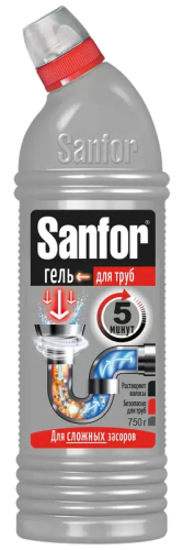 SANFOR средство д/очистки канализационных труб 750мл